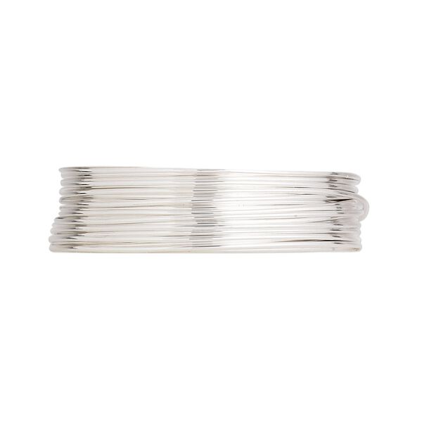 Wire, Argentium® silver, dead-soft, round, 22 gauge. Sold per pkg of 5 feet. image number 0