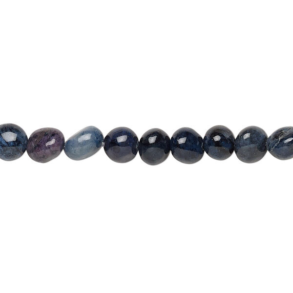 Dumortierite 1pkg1, pebble bead natural B grade, 8 inch small image number 0