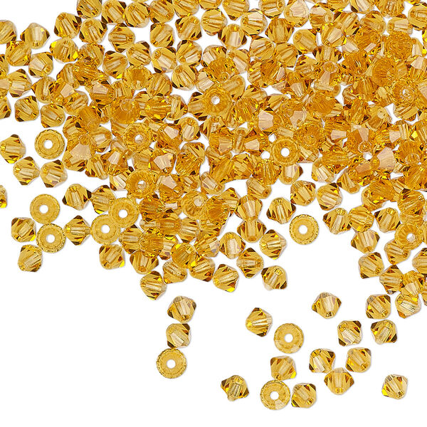 Bead 144pk topaz, Preciosa Czech crystal 3mm bicone image number 0