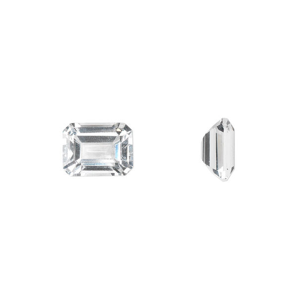 White topaz 1pkg1, hand-cut faceted emerald-cut gem natural A grade, 9x7mm image number 0