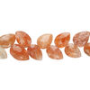 Sunstone 1pkg1, hand-cut diagonally drilled faceted teardrop bead natural 5.5 inch 8x6mm-10x7mm image number 1