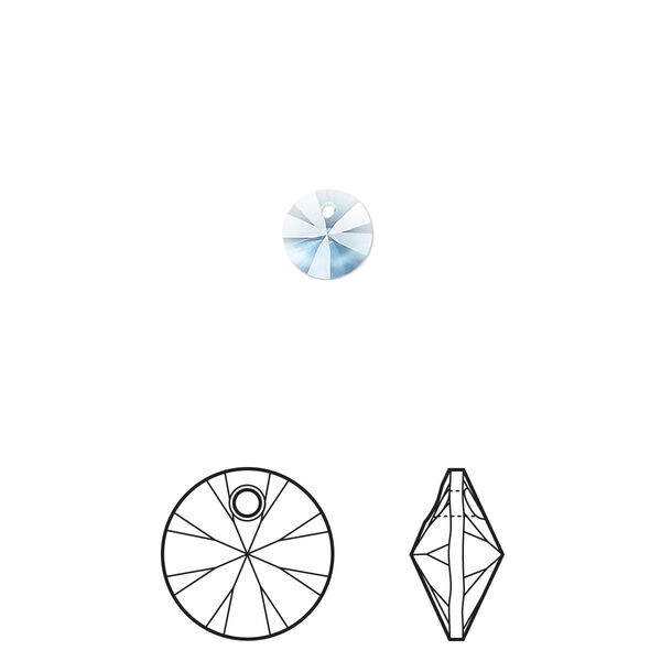 Drop 720pk ice blue, Swarovski® ReCreated™ 6mm pendant mini disk 6428 image number 0
