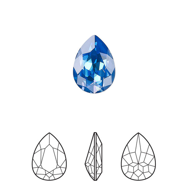 Fancy stone 144pk crystal royal blue DeLite, Swarovski® 14x10mm pear 4320 image number 0