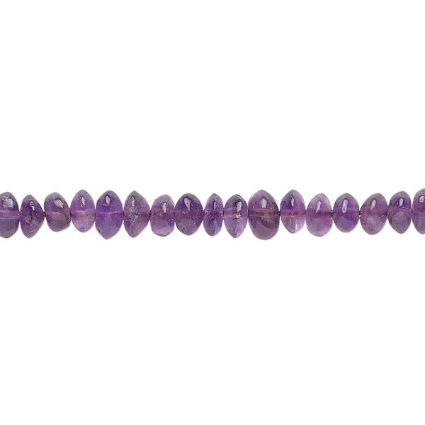 Amethyst 1pkg1, hand-cut rondelle bead natural 15.5-16 inch 4x3mm-6x5mm image number 0