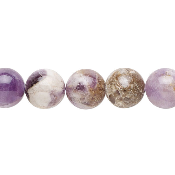 Flower amethyst 1pkg1, round bead natural C grade, 15.5-16 inch 10mm image number 0
