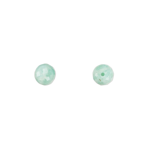 Amazonite 1pkg2, hand-cut half-drilled faceted round bead natural 6mm image number 0