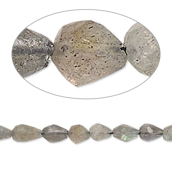 Labradorite 1pkg1, hand-cut faceted teardrop bead natural 14 inch 5x4mm-9x5mm image number 0