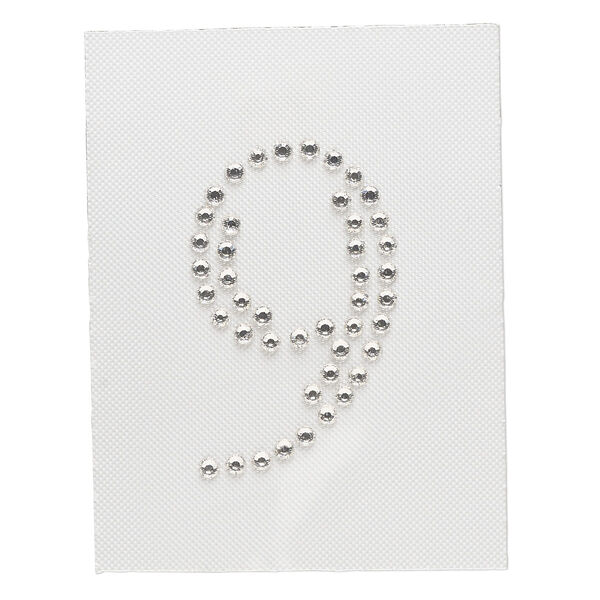 Iron-on transfer 1pk crystal clear, Preciosa Czech crystal 33.5x20.5mm "9" image number 0