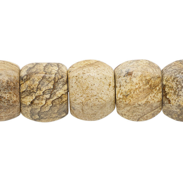 Picture jasper 1pkg1, 6-sided drum bead natural B+ grade, 8 inch 14x12mm image number 0