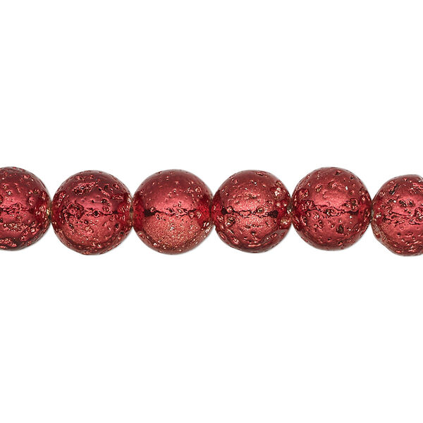 Lava rock 1pkg1, electrocoated round bead 15.5-16 inch 7-8mm image number 0