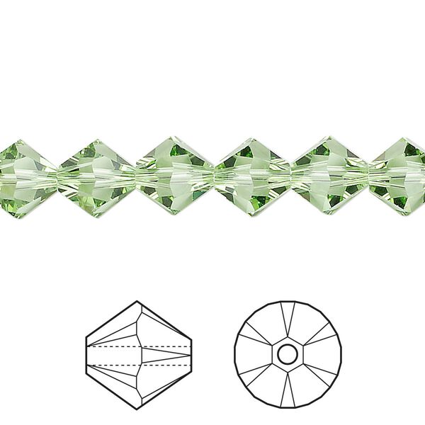 Bead 72pk peridot, Crystal Passions® 8mm bicone 5328 image number 0