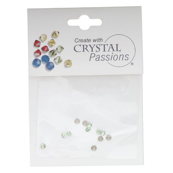 Chaton 12pk peridot foil back, Crystal Passions® rhinestone PP21 1088 image number 0
