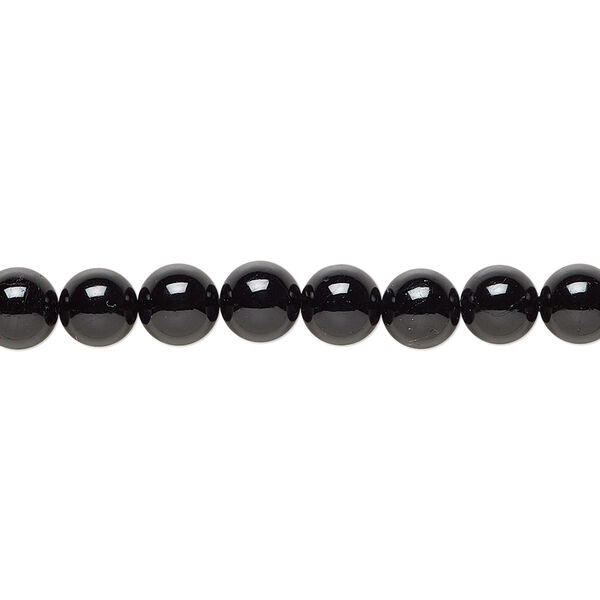 Black tourmaline 1pkg1, round bead natural 15.5-16 inch 6mm image number 0