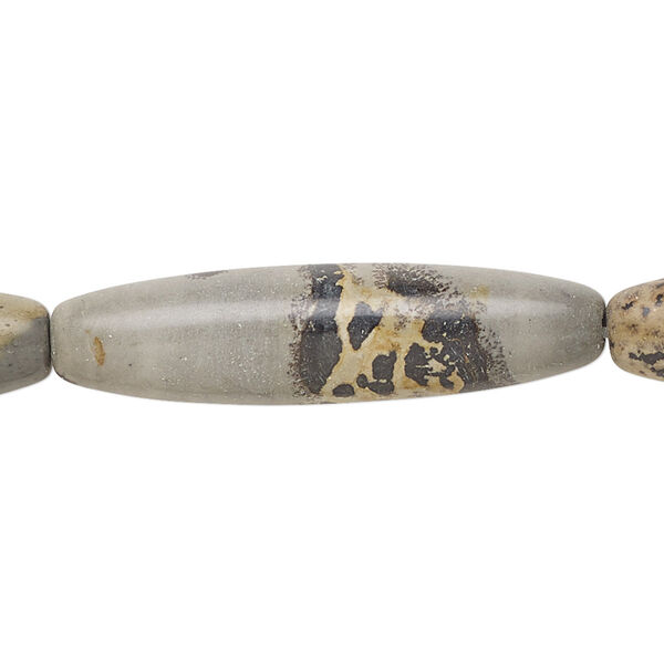Limestone 1pkg1, oval bead natural B grade, 15.5-16 inch 36x10mm image number 0