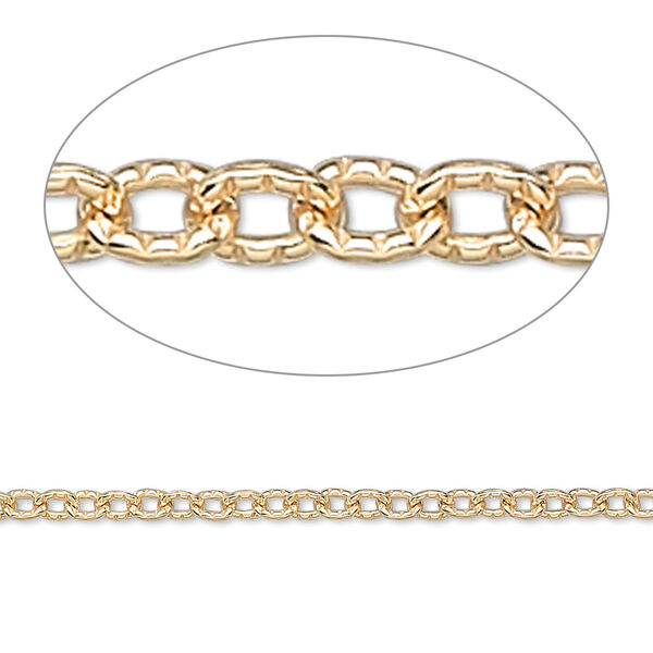 Chain, 14Kt gold-filled, 2.5x2mm flat cable. Sold per pkg of 5 feet. image number 0