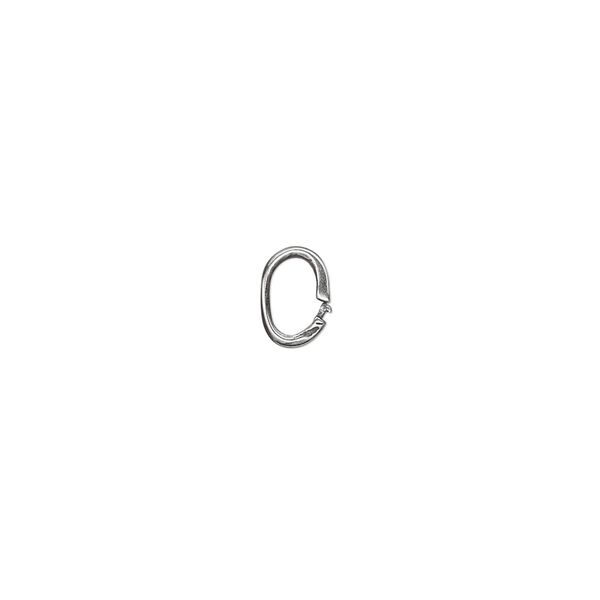 Loop Lock™, JBB Findings, antique silver-plated brass, 7x5mm smooth oval. Sold per pkg of 4. image number 0