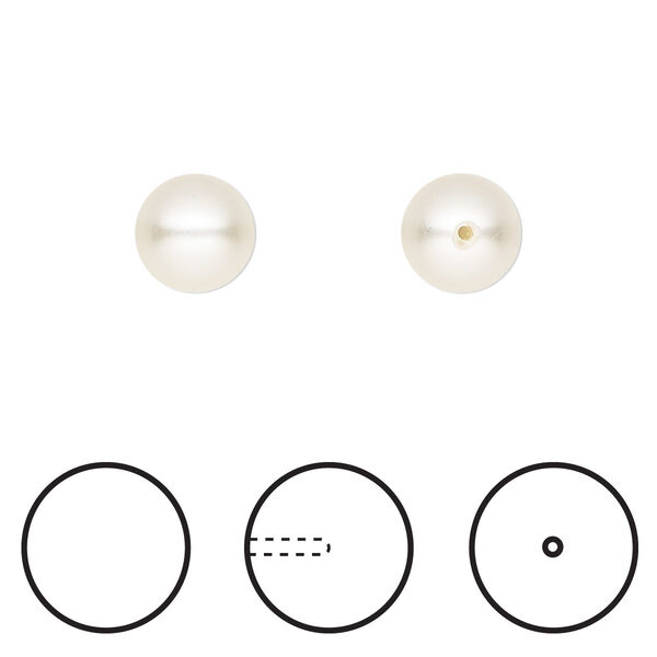 Pearl 4pk light creamrose, Crystal Passions® 8mm round 5818 image number 0