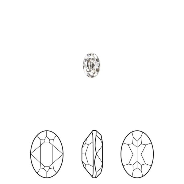 Fancy stone 4pk crystal foil back, Crystal Passions® 6x4mm oval 4120 image number 0