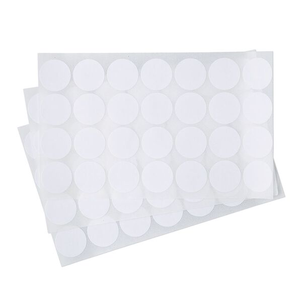 Adhesive label, paper, white, 3/4 inch round. Sold per pkg of 1,008. image number 0