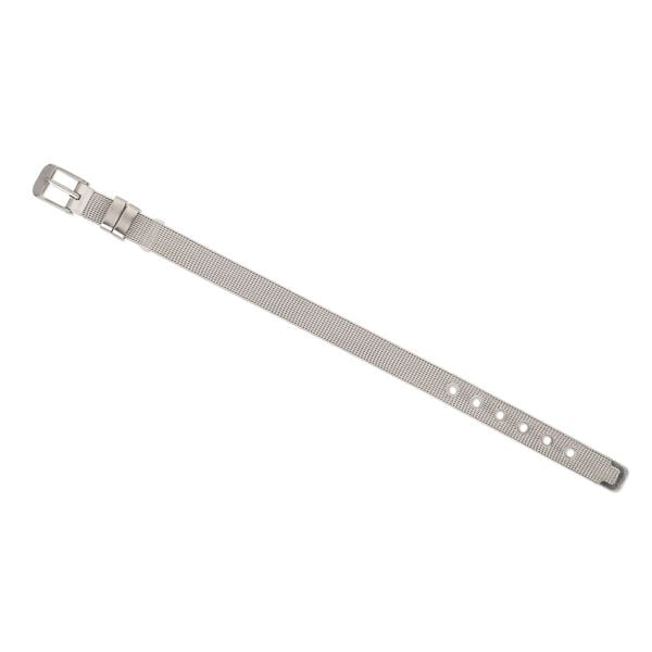 Bracelet, stainless steel, 10mm flat wide, adjustable from 5 to 7 inches with buckle clasp. Sold individually. image number 0