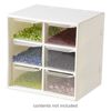 Organizer, plastic, white and clear, 4-3/4 x 4-5/8 x 3-13/16 inches with (6) removable drawers. Sold individually. image number 0