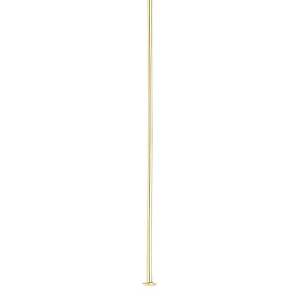 Head pin, gold-plated brass, 2 inches, 21 gauge. Sold per pkg of 1,000. image number 0