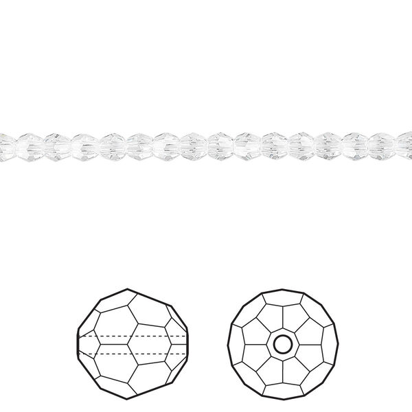 Bead 12pk crystal, Crystal Passions® 3mm round 5000 image number 0