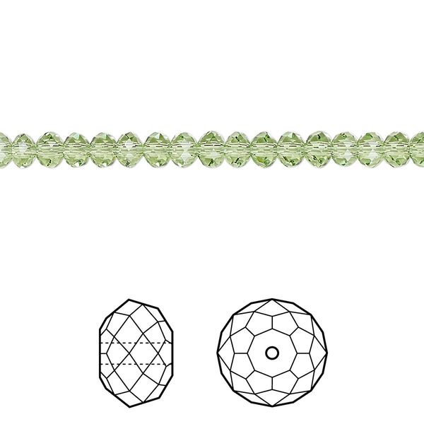 Bead 720pk peridot, Swarovski® ReCreated™ 4x3mm rondelle 5040 image number 0