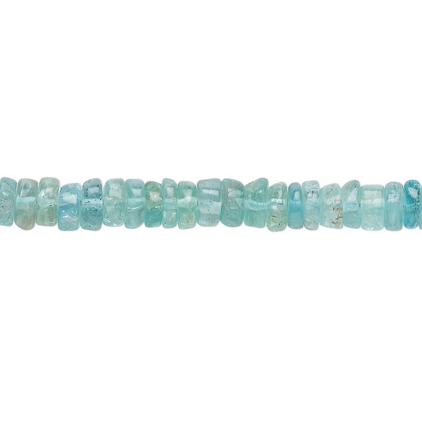 Apatite 1pkg1, hand-cut rondelle bead natural 8 inch 4x1mm-6x2mm image number 0