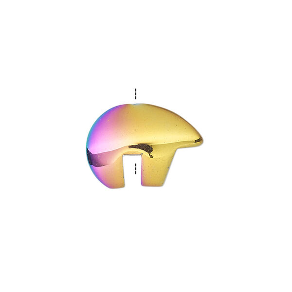 Bead, electroplated Hemalyke™ (man-made), rainbow, 18x13mm Zuni-style bear. Sold individually. image number 0