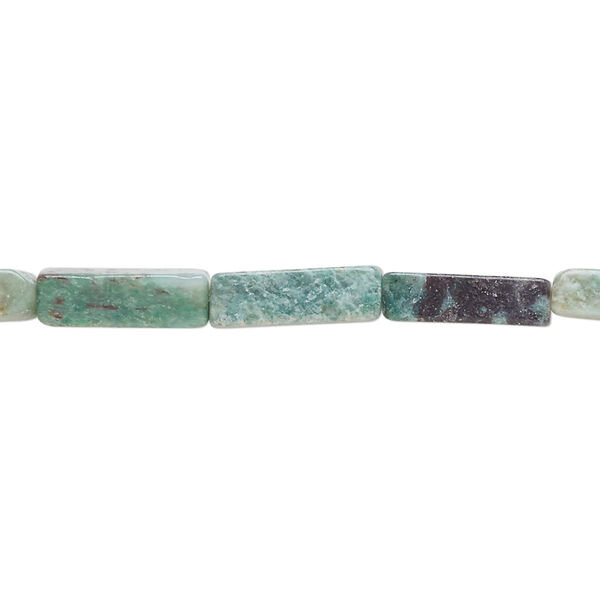 African "jade" 1pkg1, square tube bead natural 15.5-16 inch 13x4mm image number 0