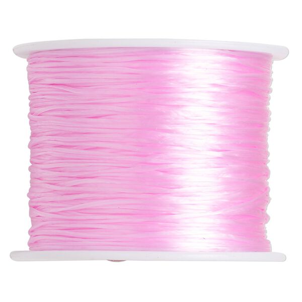 Cord, stretch, elastic floss, soft pink, 0.5mm. Sold per 150-foot spool. image number 0