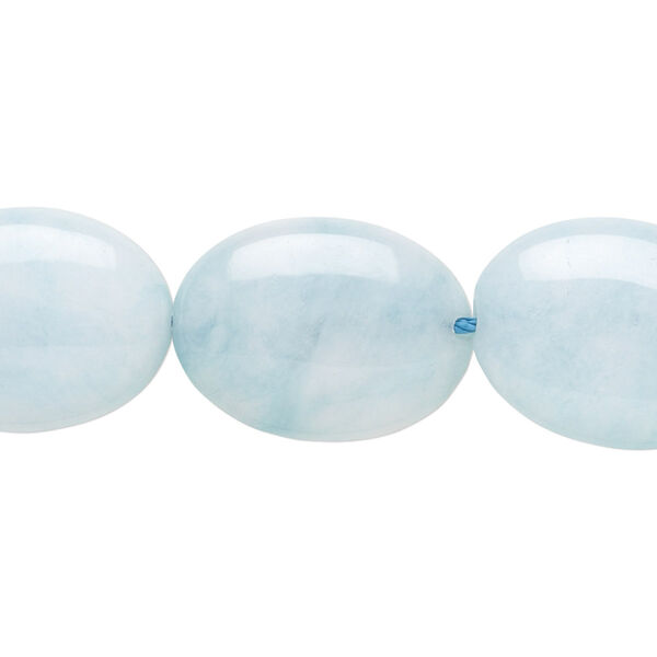 "Larimar" 1pkg1, flat oval bead 8 inch 20x15mm image number 0