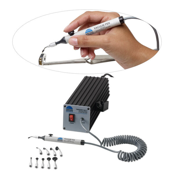Tweezer-Vac™, aluminum, 7-1/4 x 3 x 2-1/2 inches with 9 interchangeable tips. Sold individually. image number 0