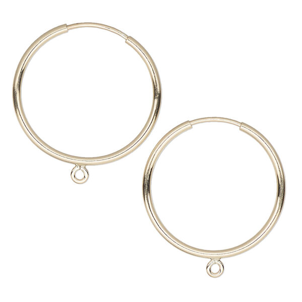 Earring hoop 1pkg2 14Kt gold-filled, 20mm / endless loop / closed loop, 21 gauge 1 pair image number 0