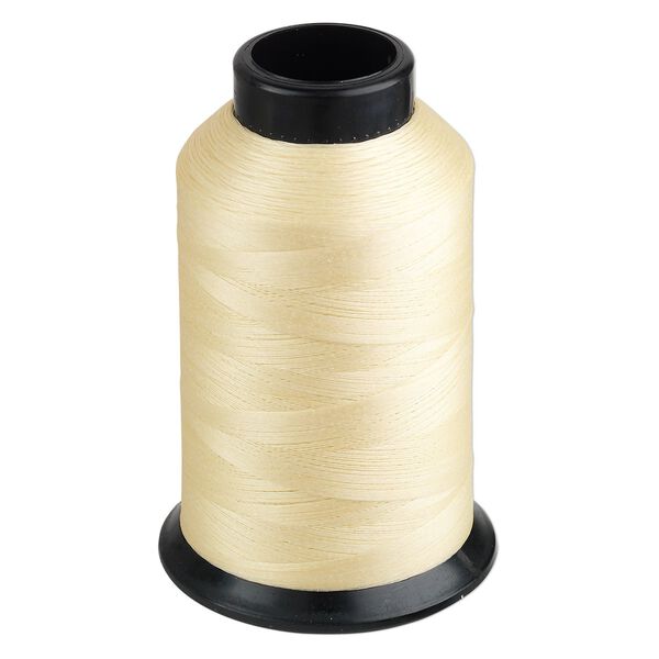 Thread, Nymo®, nylon, light tan, size B. Sold per 3-ounce spool. image number 0