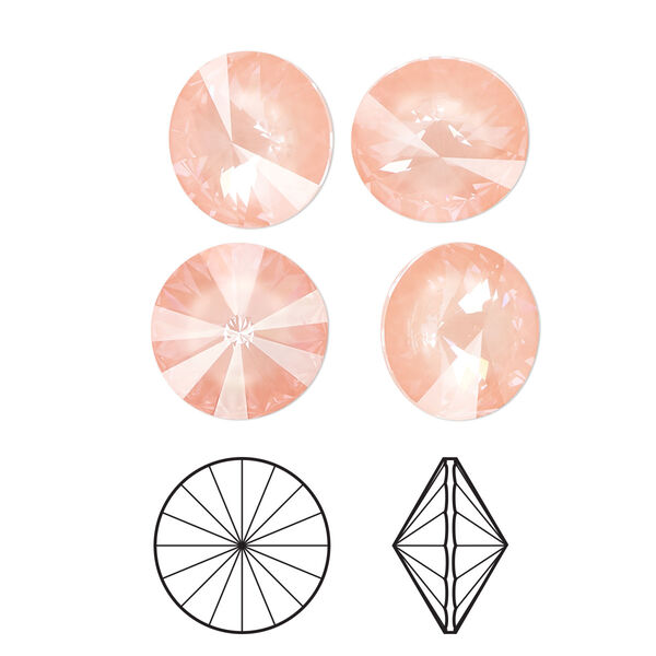 Chaton 4pk crystal flamingo ignite, Crystal Passions® 12mm rivoli 1122 image number 0