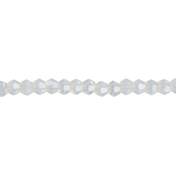Bead 1pk translucent clear frosted, Celestial Crystal® 4mm bicone 15.5-16 inch image number 0