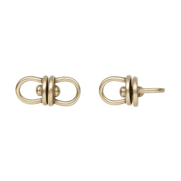 Link, JBB Findings, antiqued brass, 16x7.5mm with center swivel. Sold per pkg of 2. image number 0