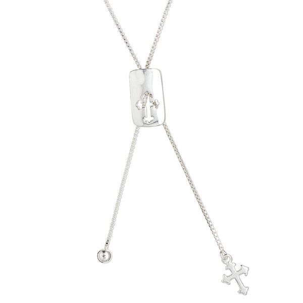 Necklace, Create Compliments®, sterling silver, adjustable from 16 to 20 inches. Sold individually. image number 0