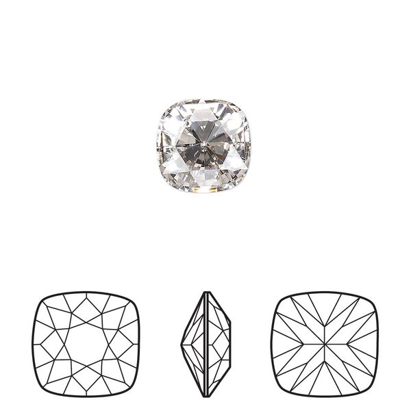 Fancy stone 96pk crystal foil back, Swarovski® 10mm rose cut cushion 4471 image number 0