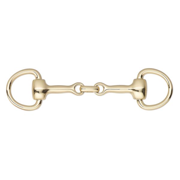 Focal, gold-finished "pewter" (zinc-based alloy), 3-1/2 x 7/8-inch snaffle bit. Sold individually. image number 0