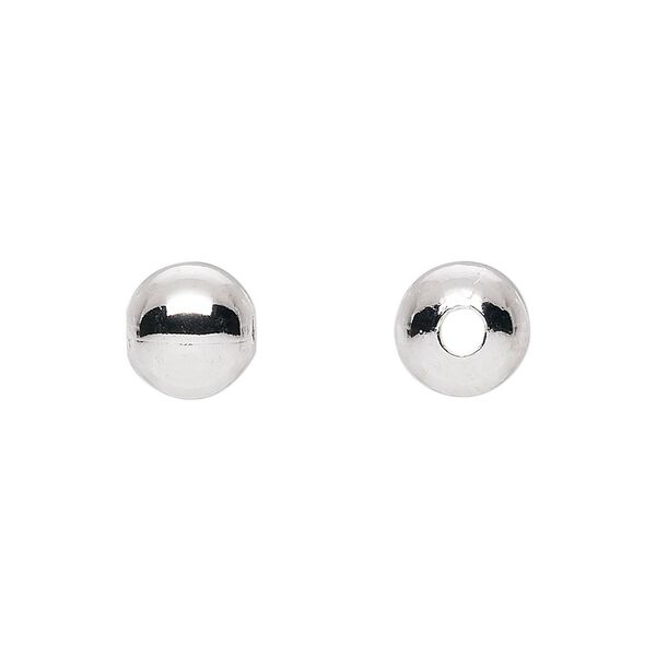 Bead, silver-plated brass, 9mm round. Sold per pkg of 100. image number 0