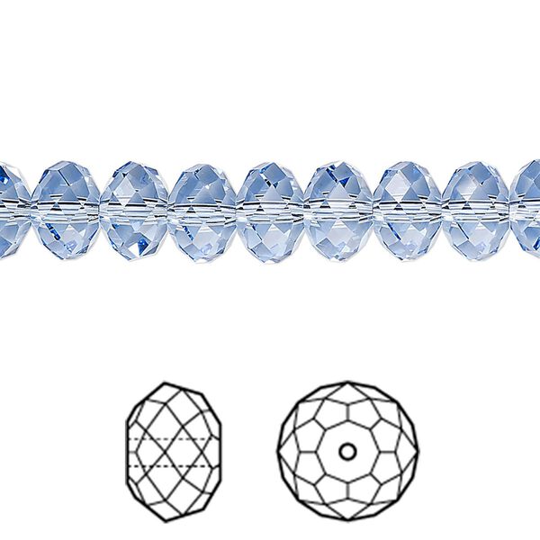 Bead 288pk light sapphire, Swarovski® 8x6mm rondelle 5040 image number 0