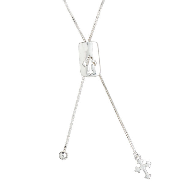 Necklace, Create Compliments®, sterling silver, adjustable from 16 to 20 inches. Sold individually. image number 0