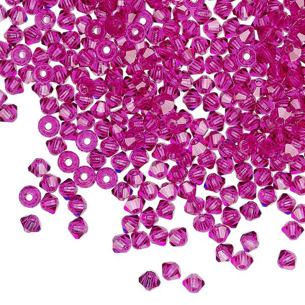 Bead 1440pk fuchsia, Preciosa Czech crystal 3mm bicone image number 0