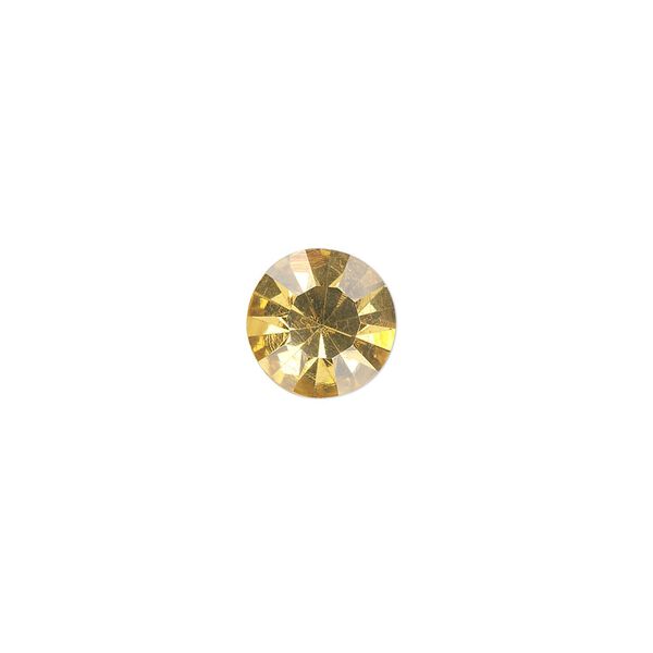 Chaton, glass rhinestone, light topaz, foil back, 9.9-10.2mm faceted round, SS45. Sold per pkg of 4. image number 0