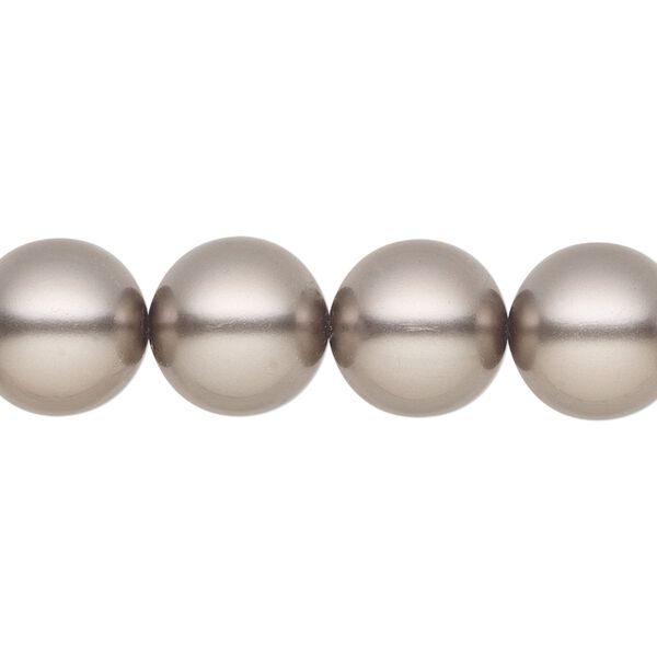Pearl 30pk dark grey, Preciosa Czech crystal 12mm round image number 0