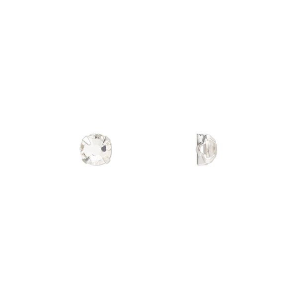 Bead 1440pk rose montees crystal silver plate, Preciosa Czech crystal 3.8-4mm round SS16 image number 0