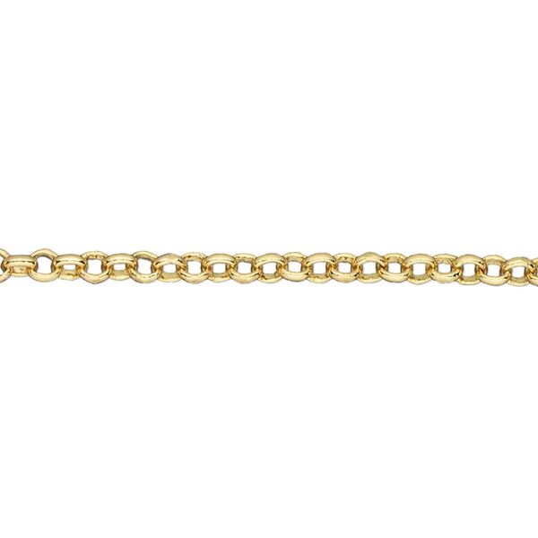 Chain, gold-finished brass, 3mm rolo. Sold per pkg of 5 feet. image number 0